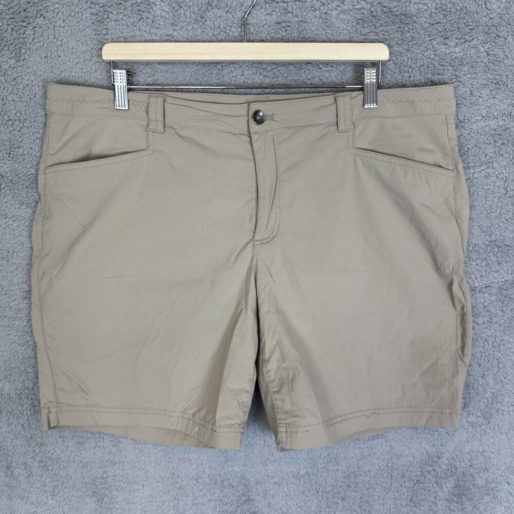 Eddie Bauer Shorts Women’s 18 Beige Travex Nylon Blend Outdoor Hiking Stretch